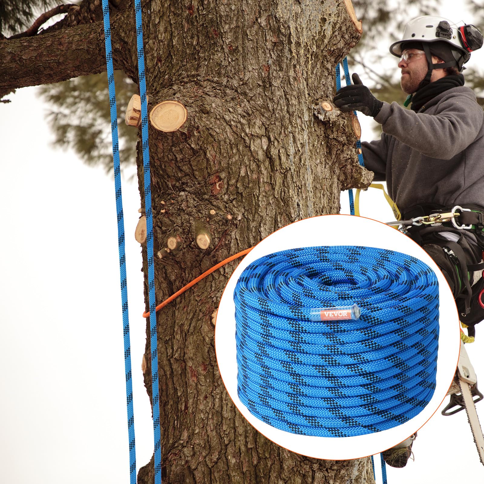 VEVOR blue rope on dry surface, moisture resistant