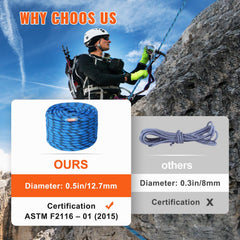 VEVOR rope with knots showing stability and ease
