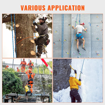 VEVOR rope stretched over rock for safe rappelling