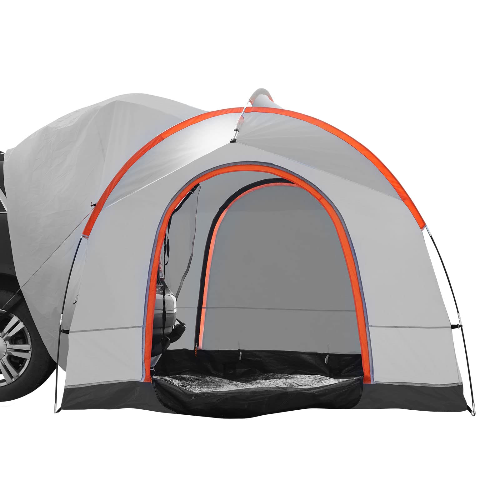 VEVOR SUV camping tent installation demonstrates quick setup for outdoor adventures