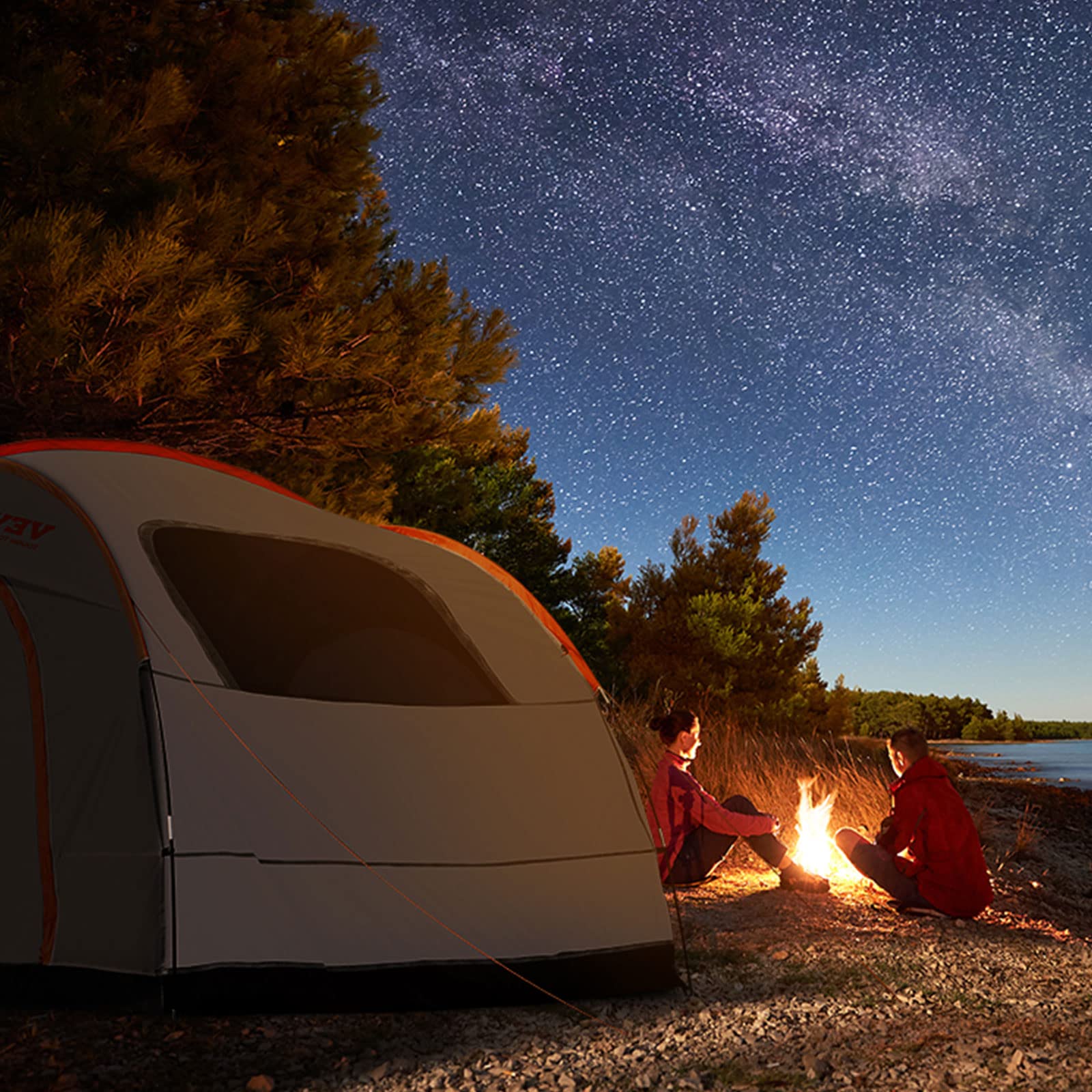VEVOR SUV camping tent wind-resilient structure withstands breezy conditions