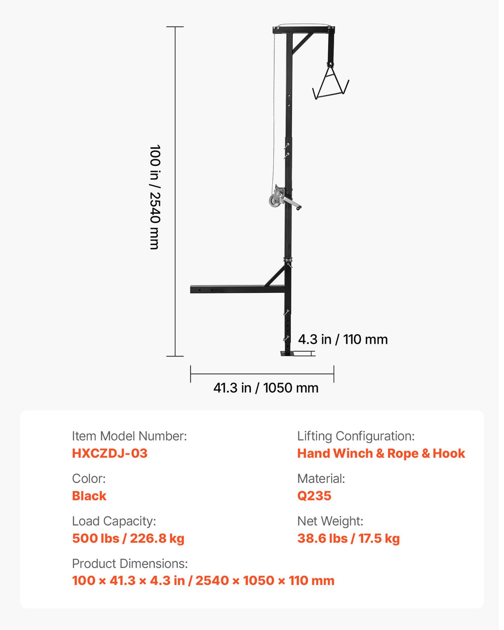 VEVOR 2 inch receiver fits many trucks for versatile outdoor lifting