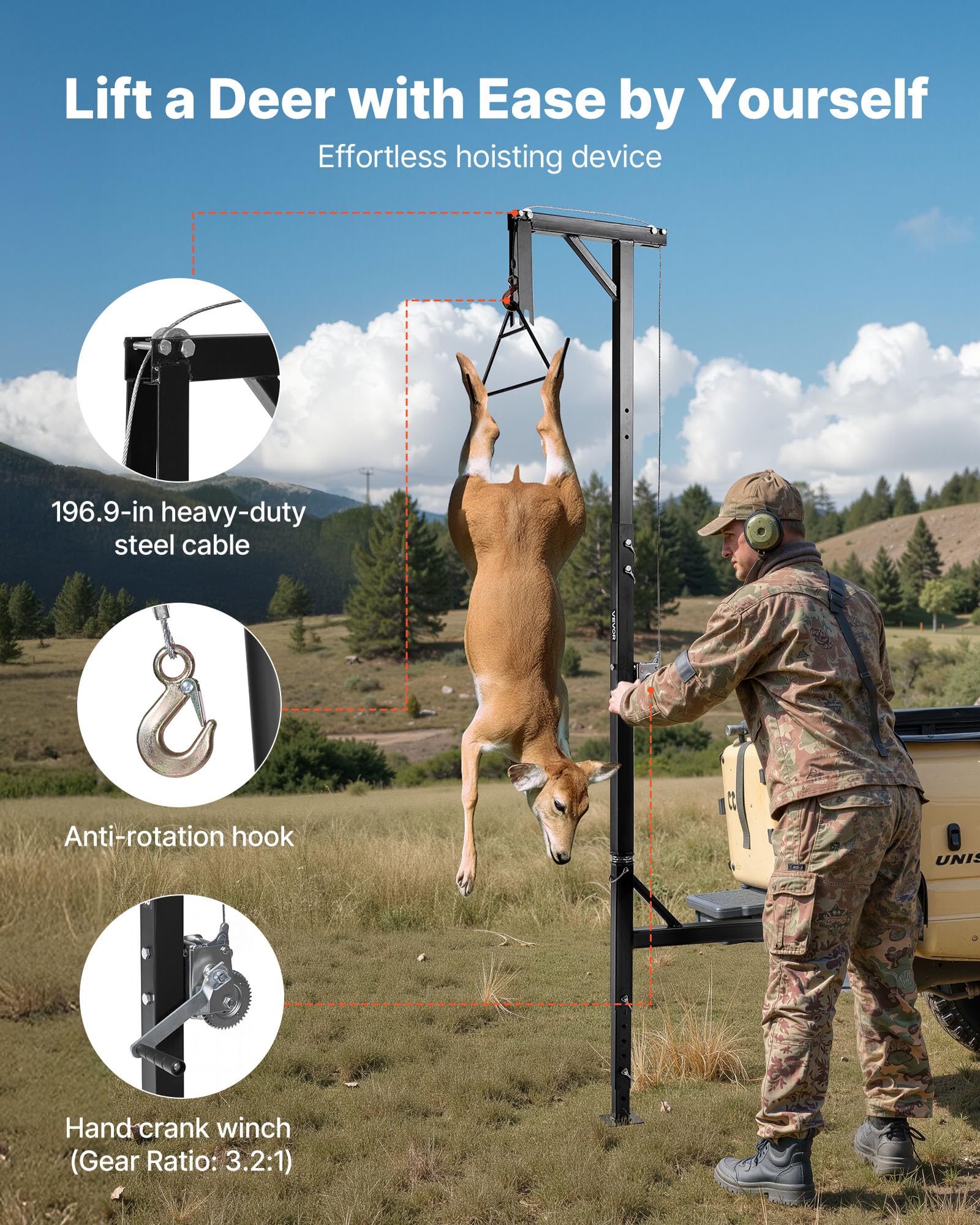 VEVOR 360 degree swivel lets you position game without repositioning your vehicle