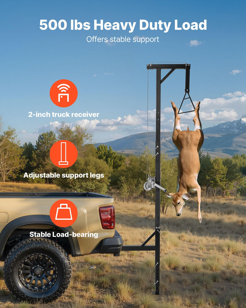 VEVOR hand crank winch in action enables controlled lifting in remote areas