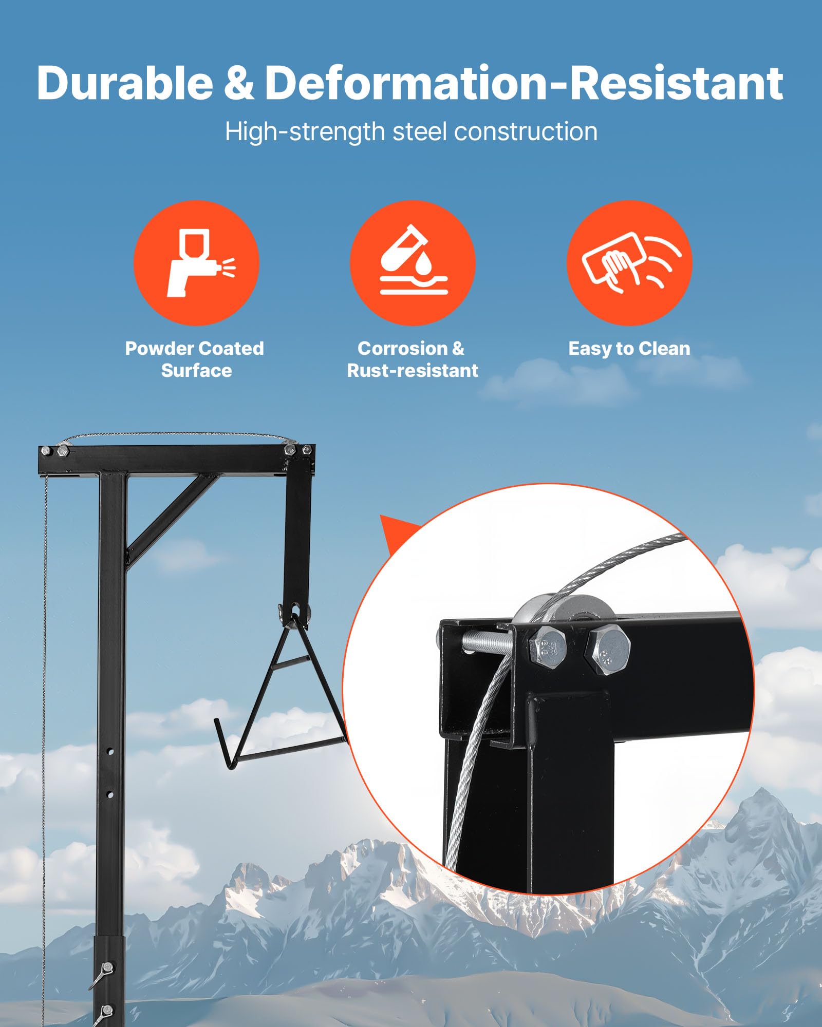 VEVOR rust resistant coating eases cleaning after field use