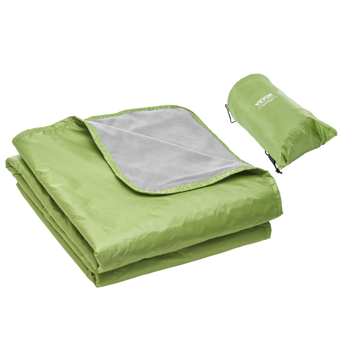 VEVOR waterproof camping blanket shows PU1500 fabric for dry coverage.