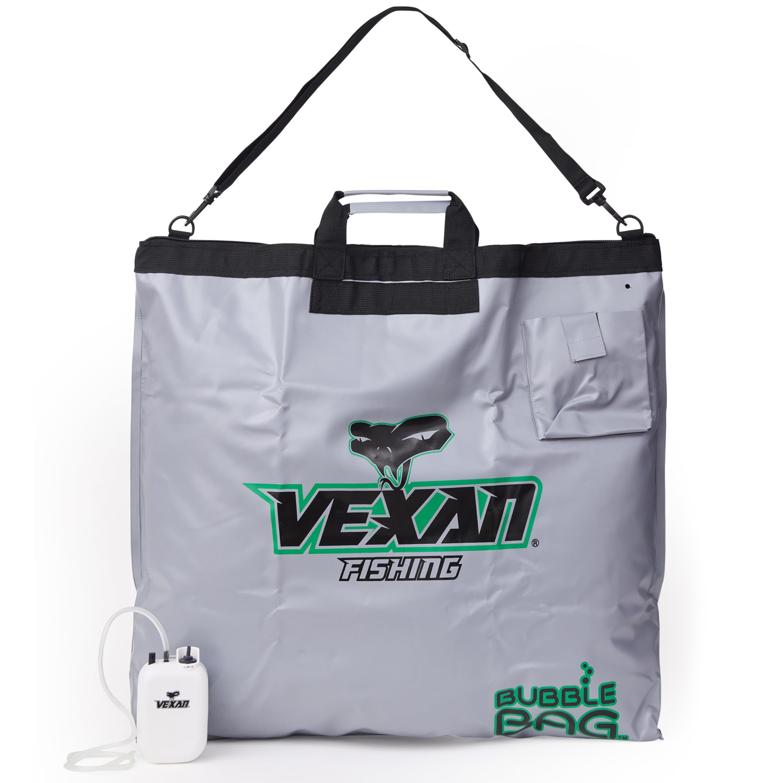 Vexan aerated weigh-in bag with built-in aerator keeps bass lively during transport and weigh-ins