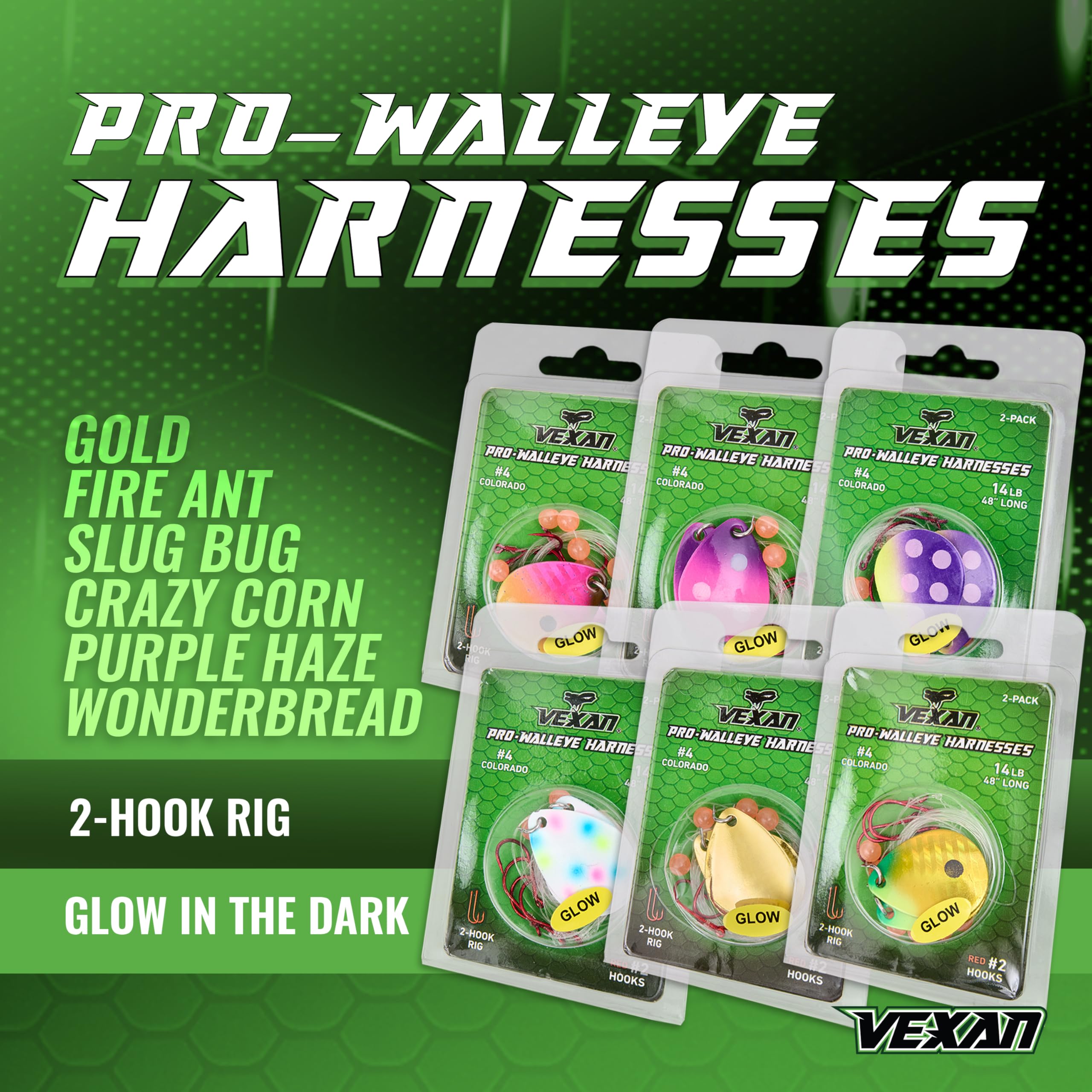 Close-up of glow beads on Walleye spinner rig image 2