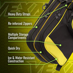 External pockets and yellow zipper detail