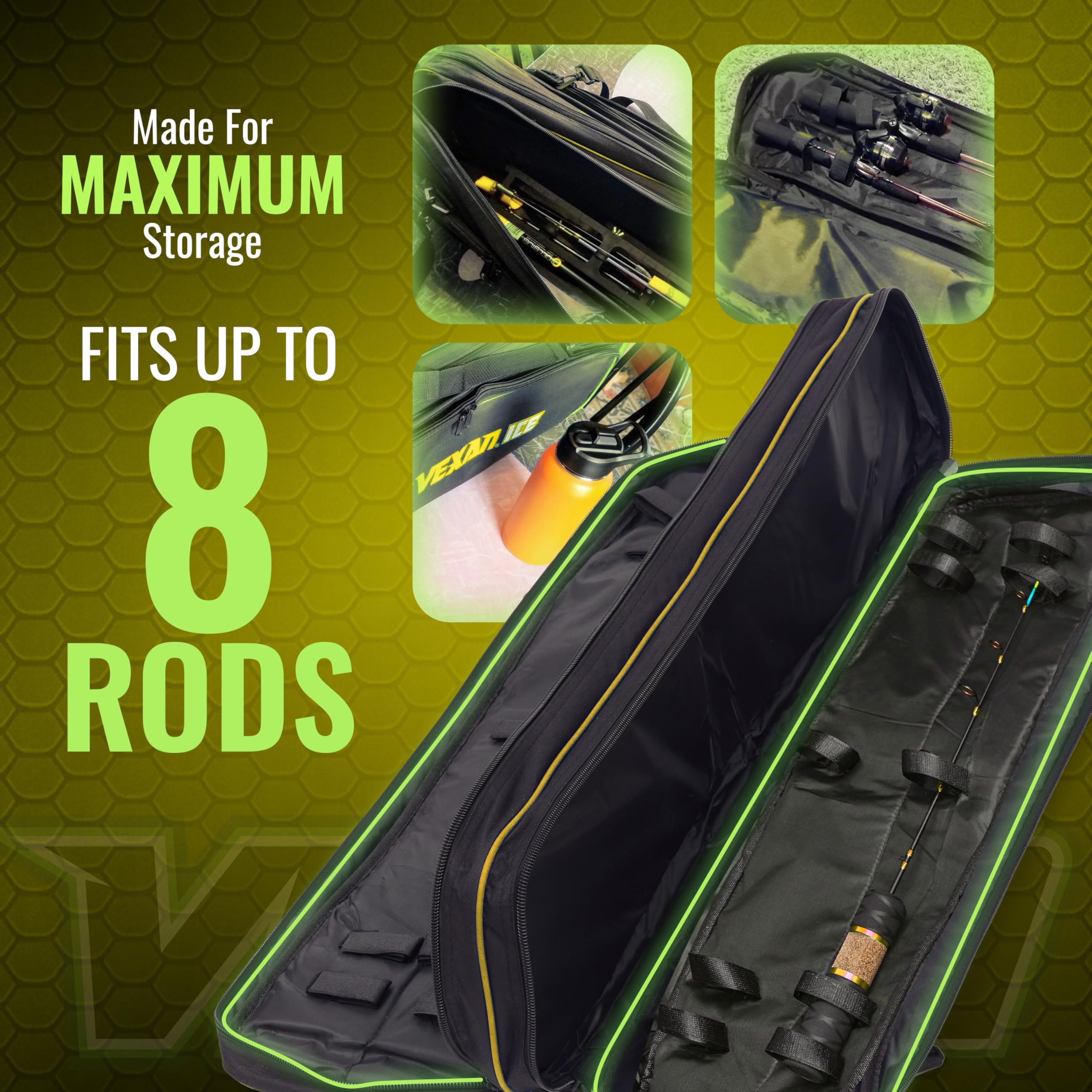 Tip-up compartment and tackle lockers inside