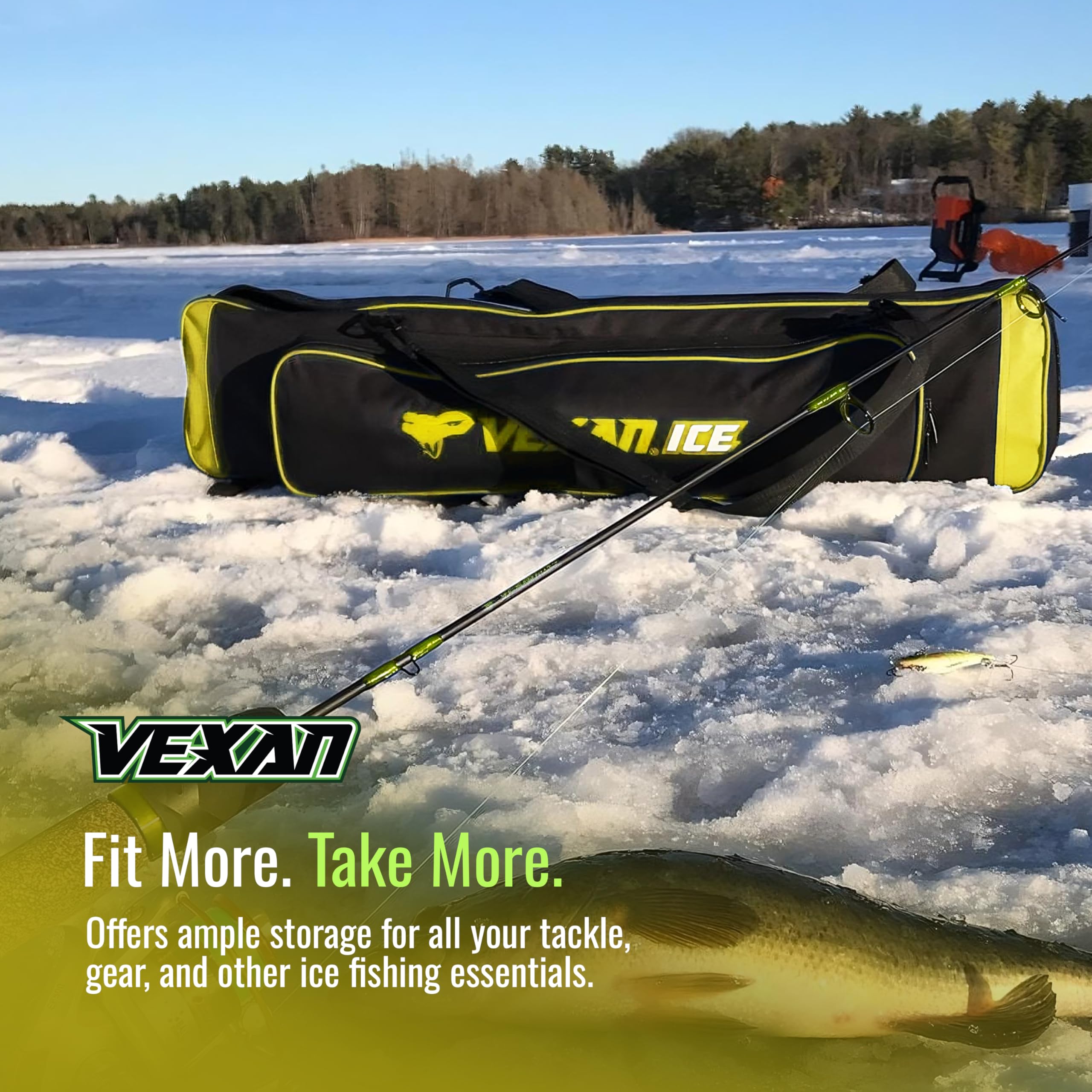 Lightweight, water-resistant 36-inch ice fishing travel case