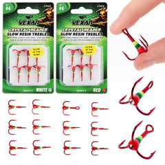 Vexan Size 4 Treble Hook with Glow Crystals and Blood Red Finish