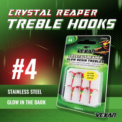 Close-up of Glow Crystals with epoxy on Vexan treble hook