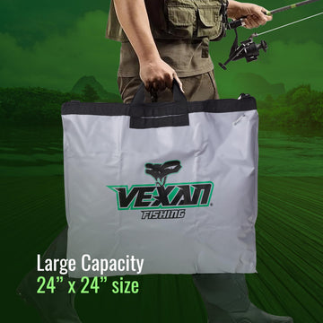 Vexan waterproof seal with heavy-duty zipper keeps water in and fish safe.