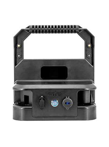Vexilar VLS100 carrying case in black front view keeps sonar gear organized and ready.