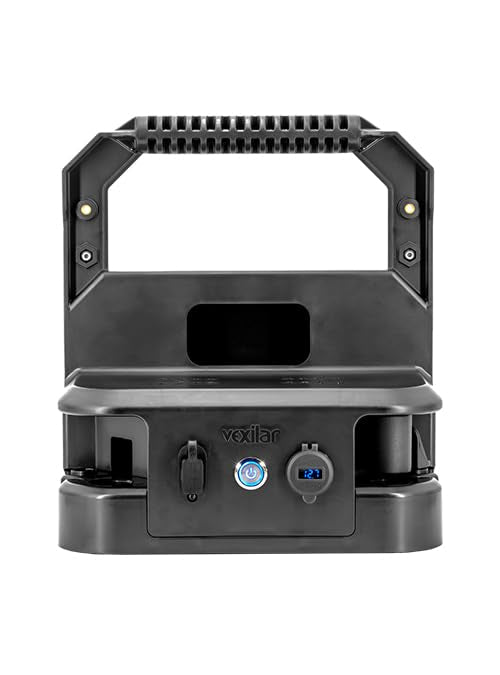 Vexilar VLS100 carrying case in black front view keeps sonar gear organized and ready.