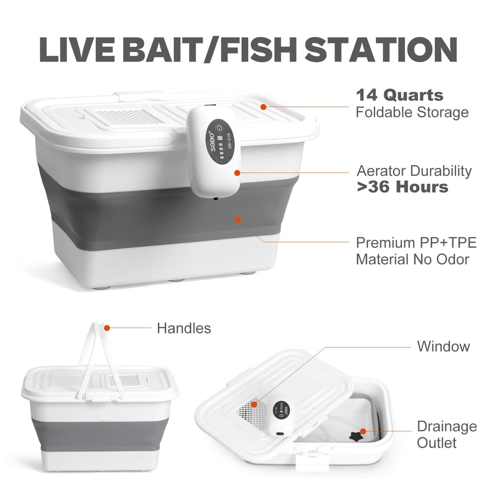 VEYWANE Live Bait Bucket aerator in action keeps bait lively.