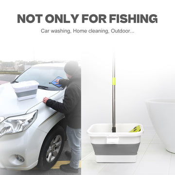 VEYWANE 14-quart bucket folds for space-saving travel.