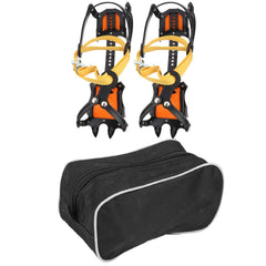 VGEBY adjustable claw crampons showing length-adjustable fit for boots