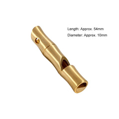 VGEBY brass whistle top-hole detail highlighting necklace wearability