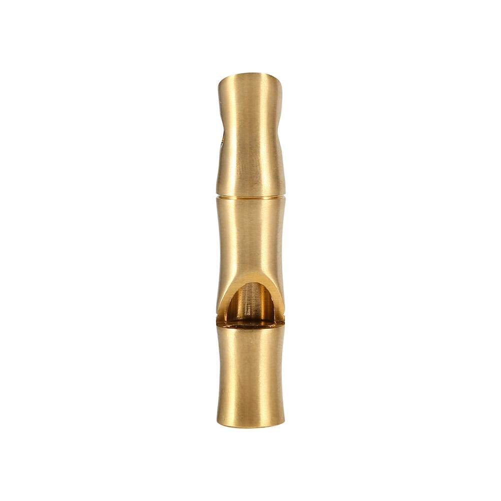 VGEBY mini survival brass whistle front view for outdoor signaling