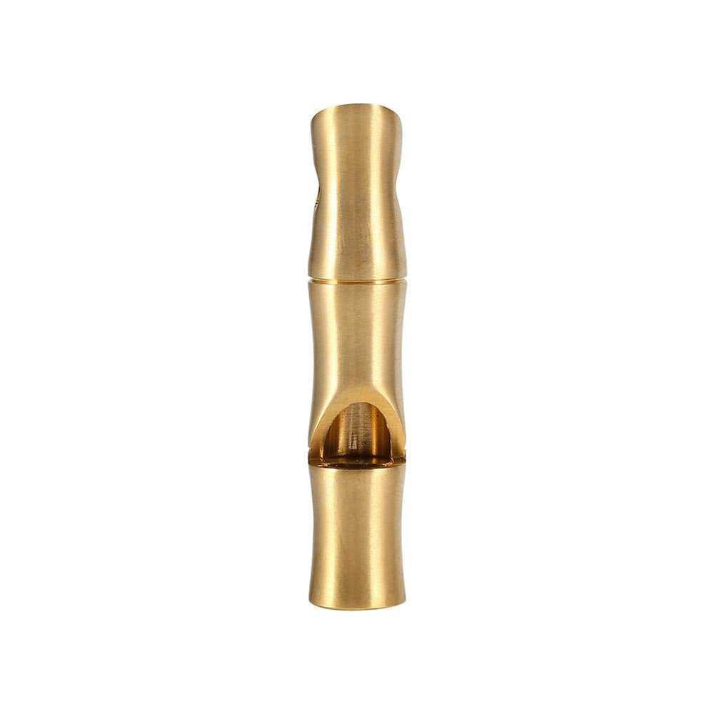 VGEBY mini survival brass whistle front view for outdoor signaling
