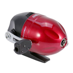 VGEBY Spincast reel close-up showing compact design for easy transport.