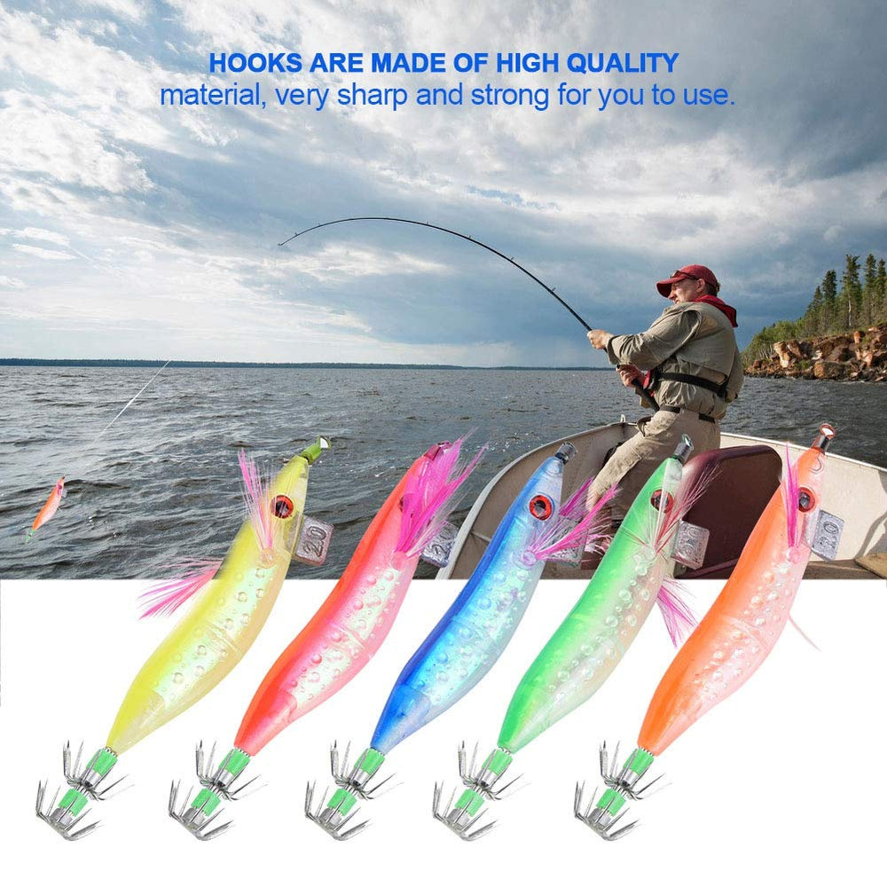 VGEBY squid jig hook compact 43g weight for quick dives.