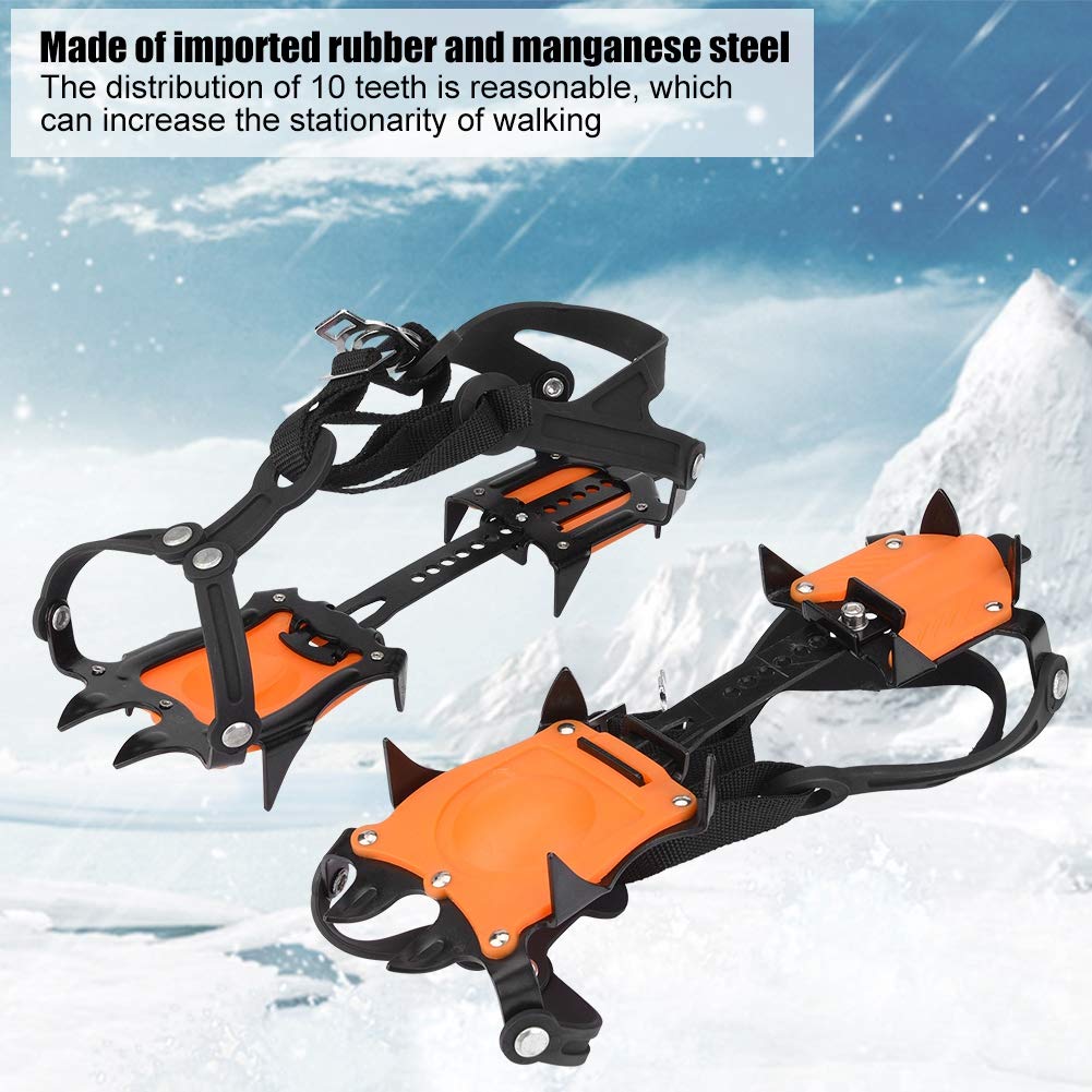 VGEBY compact, travel-ready crampons shown in a small bag