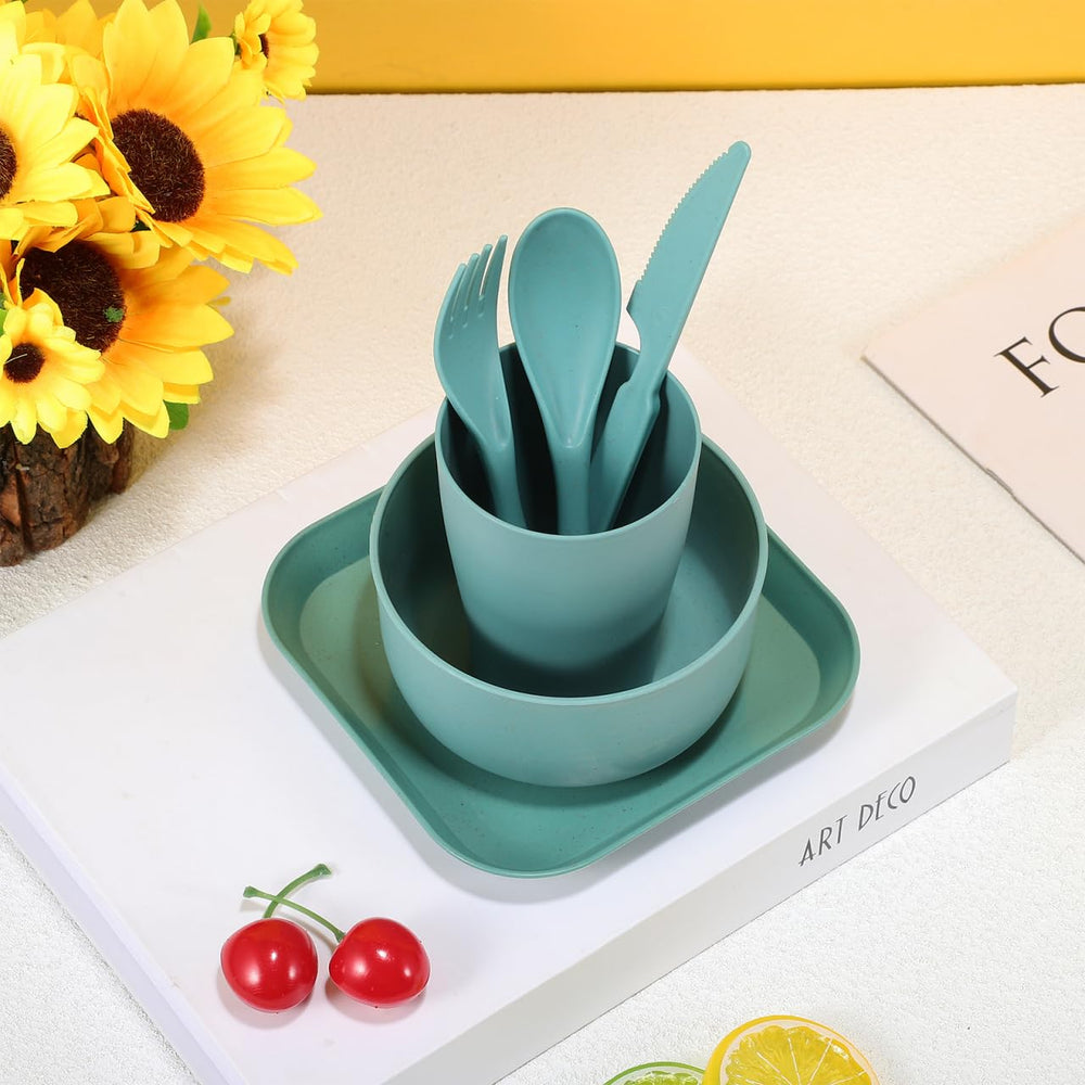 Vicasky wheat straw dishware, lightweight and space-saving for busy households.