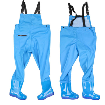 VicBre Kids chest waders back-strap design ensures secure fit while playing in shallow streams.