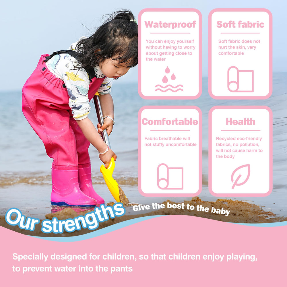VicBre Kids Waders breathable lightweight fabric provides comfort during outdoor play