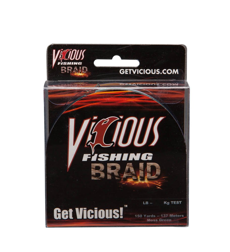 Vicious Braid Line moss green spool with high sensitivity and strong hook setting