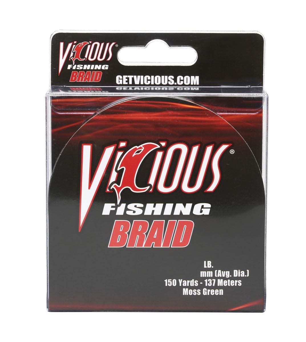 Vicious Fishing braid line moss green provides high strength with low stretch for bite detection