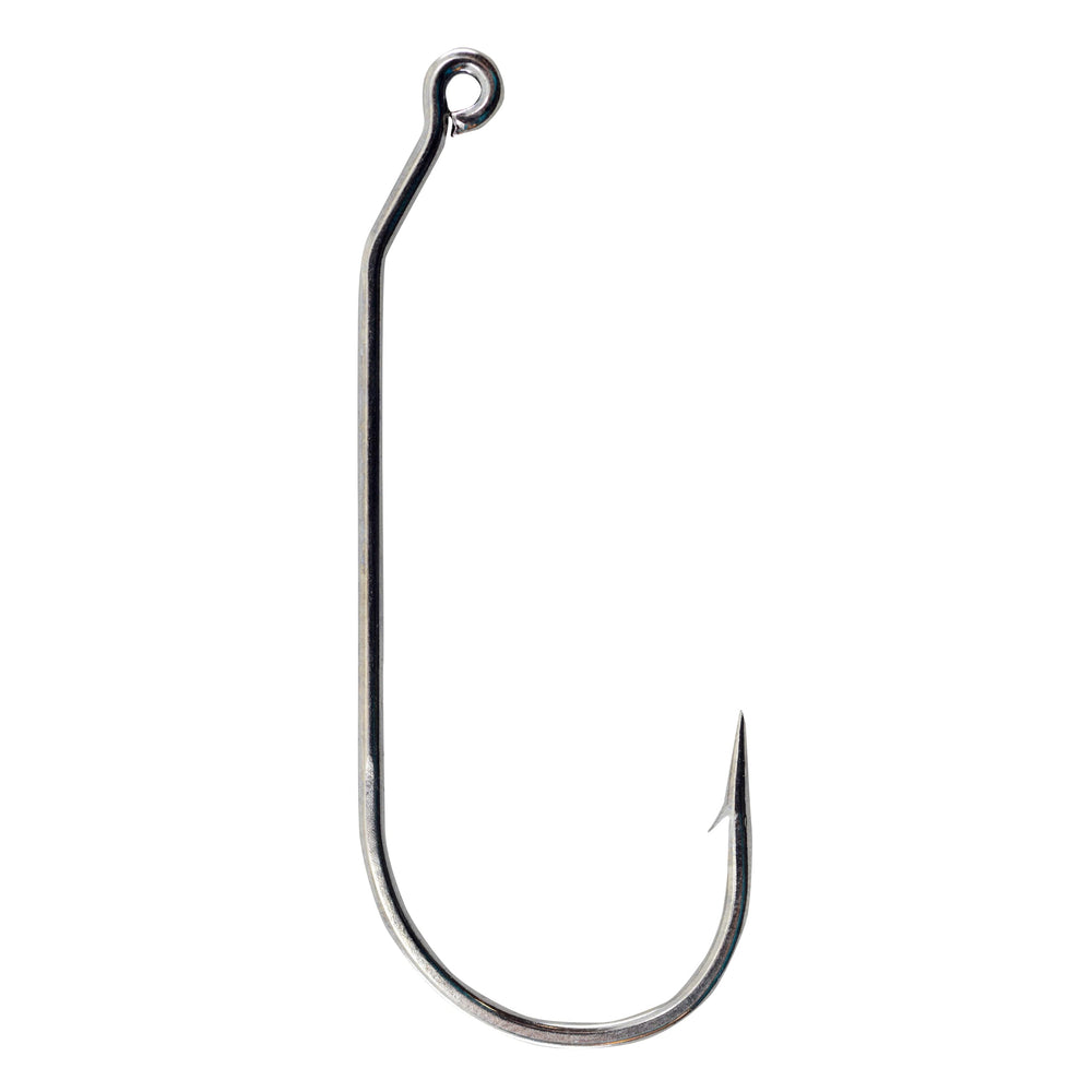 Victory 10886 flat-eye hook with black nickel coating reduces snags and improves alignment