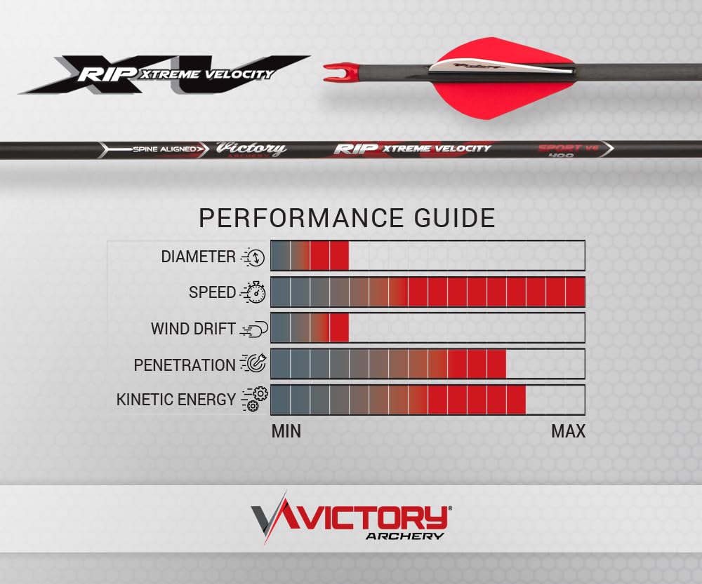 Victory Archery RIP XV 0.204 arrow with 21gr aluminum insert for precision