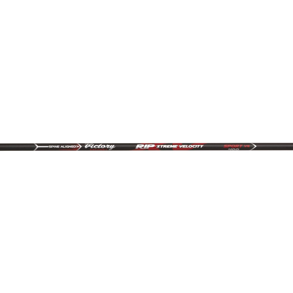 Victory Archery RIP XV bare shaft in red showing consistent weight for tighter groupings.