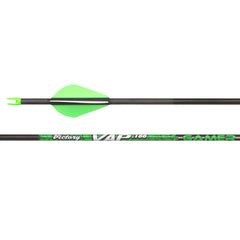 Victory Archery VAP 0.166 green fletched arrow shows consistent flight and precision.