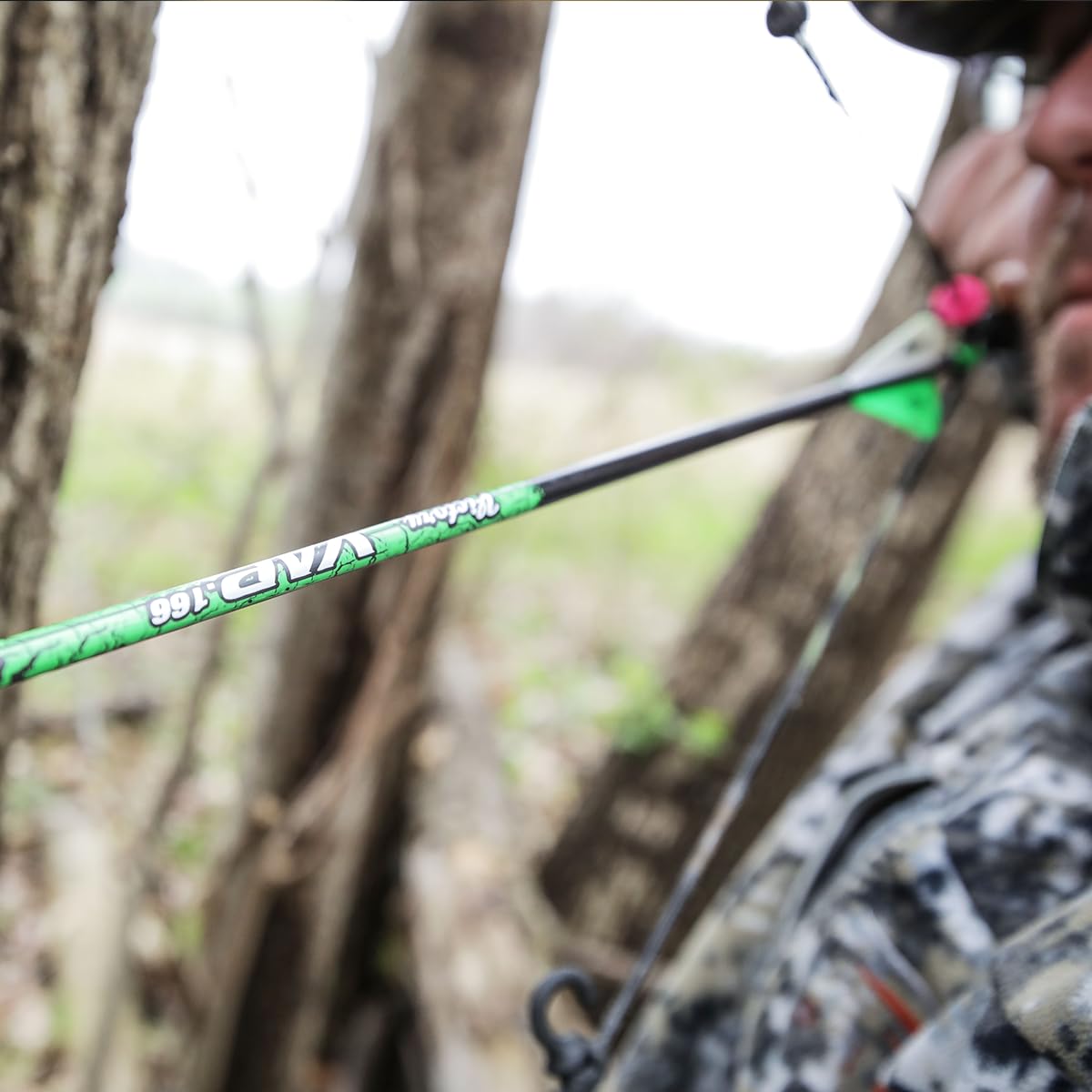Victory Archery VAP 0.166 spine-alignment closeup demonstrates precise, repeatable tuning.