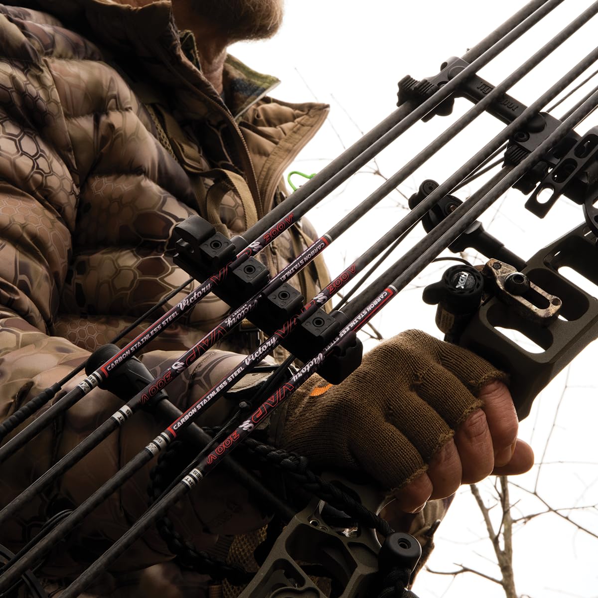 Victory Archery VAP SS 0.166 arrows highlighting 3K carbon weave for lower torque.
