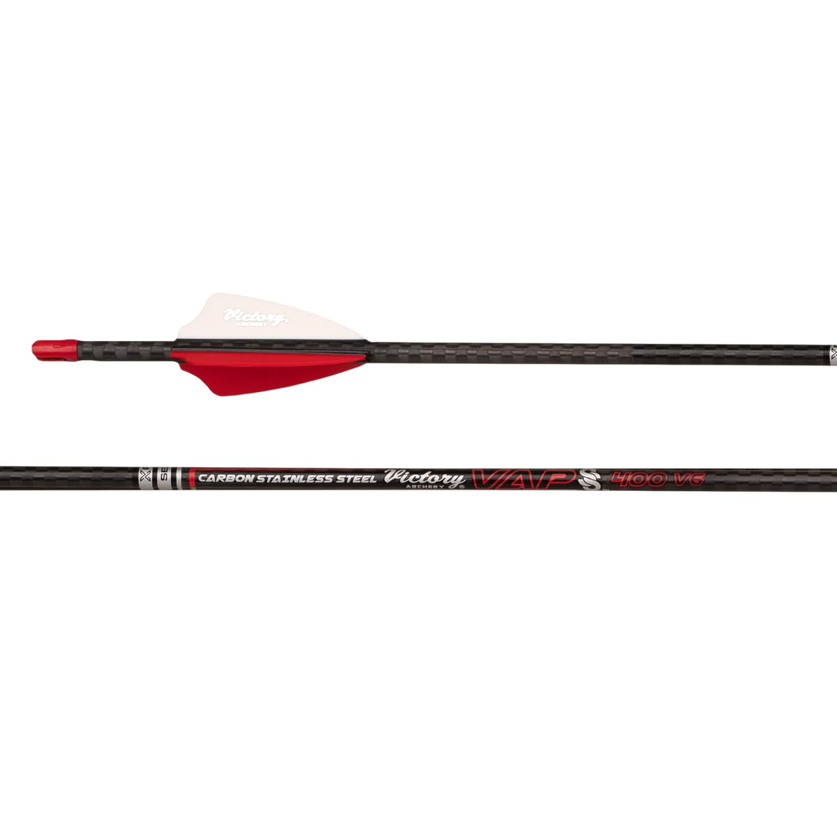 Victory Archery VAP SS 0.166 arrows in a six-pack fletched for consistent flight.