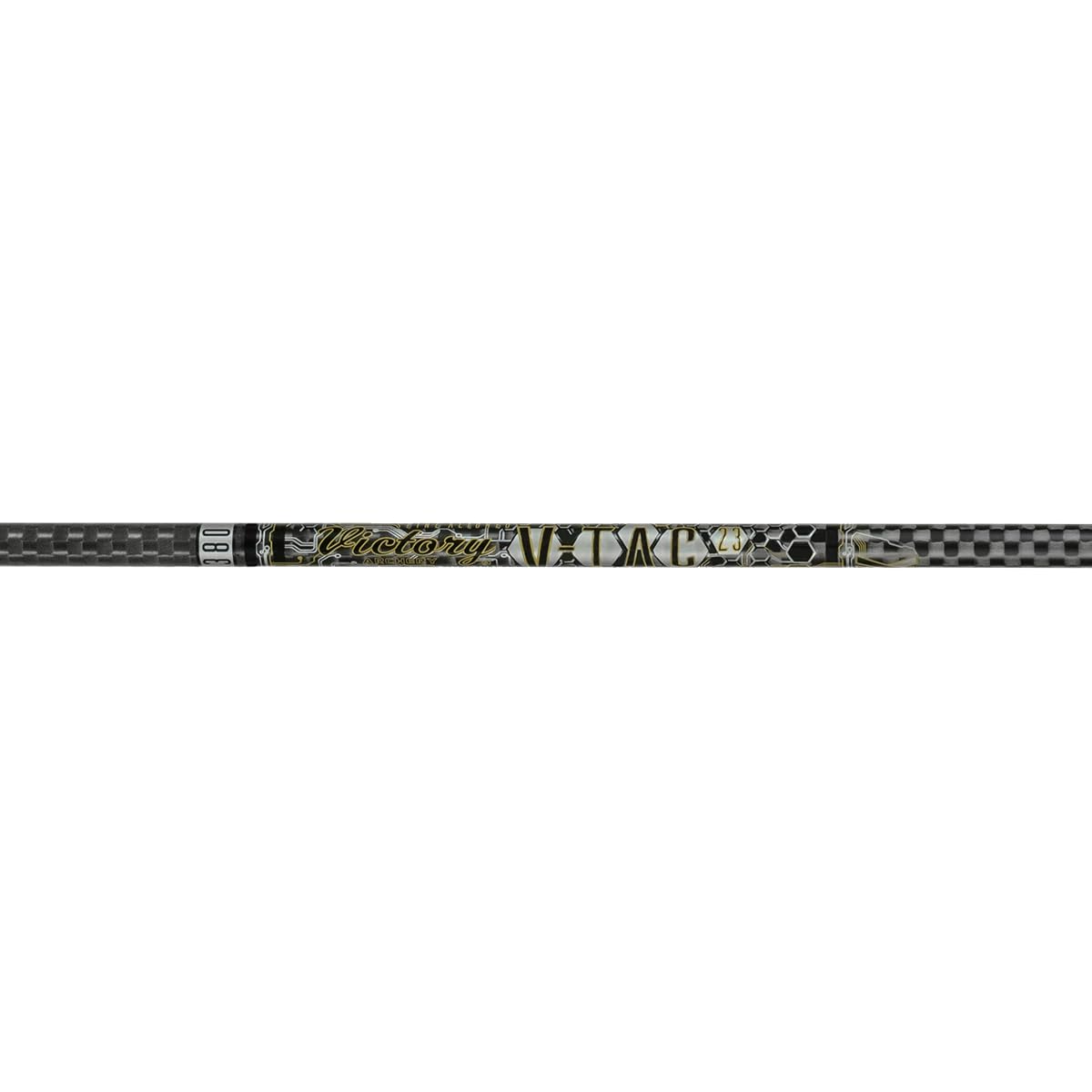 Victory Archery VTAC23 large-diameter arrow shaft yellow aids tighter groupings.