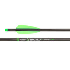 Victory Archery XBolt 20 inch green fletched crossbow bolt close-up for precision