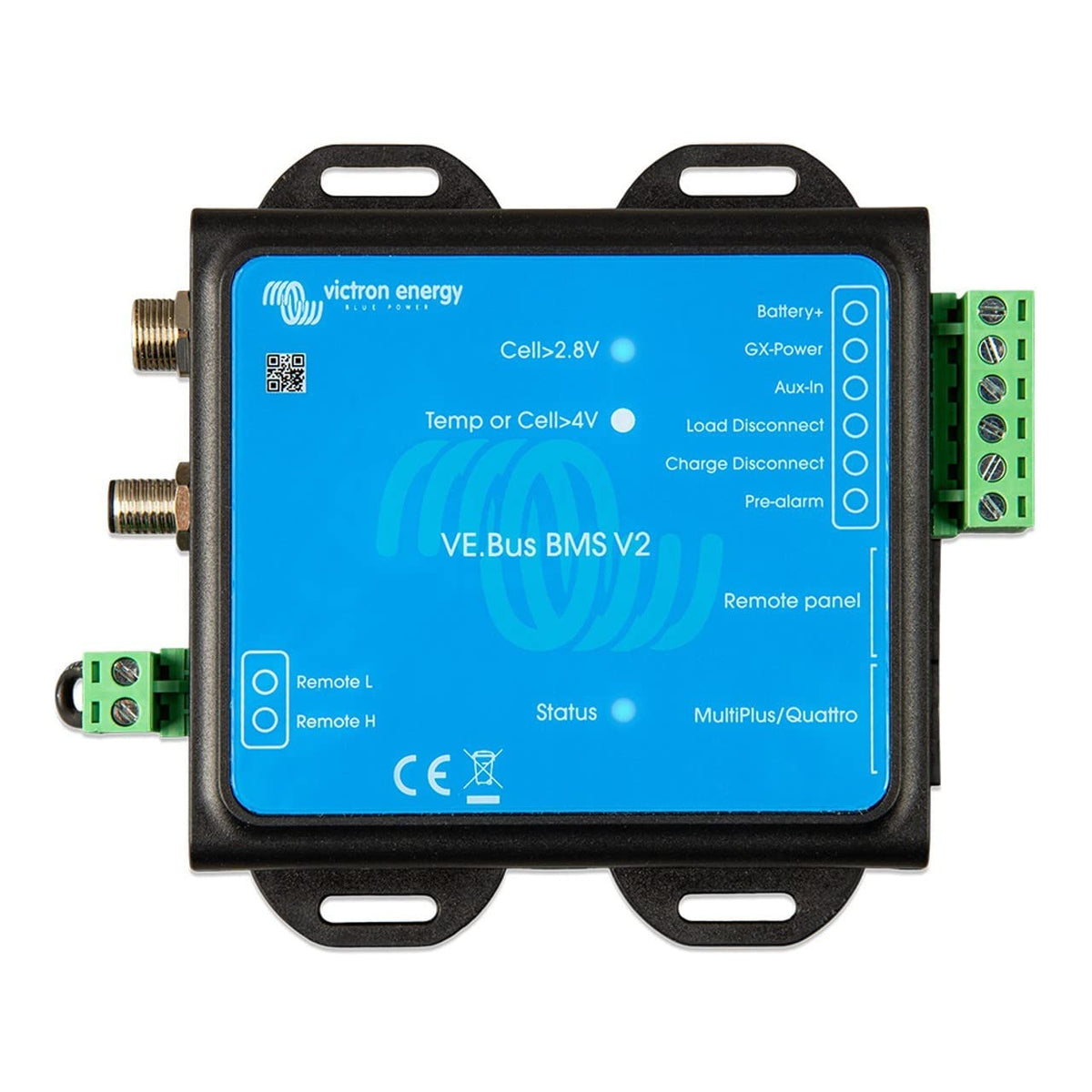 Victron Energy VE.Bus BMS v2 front panel view for compact installations and quick checks