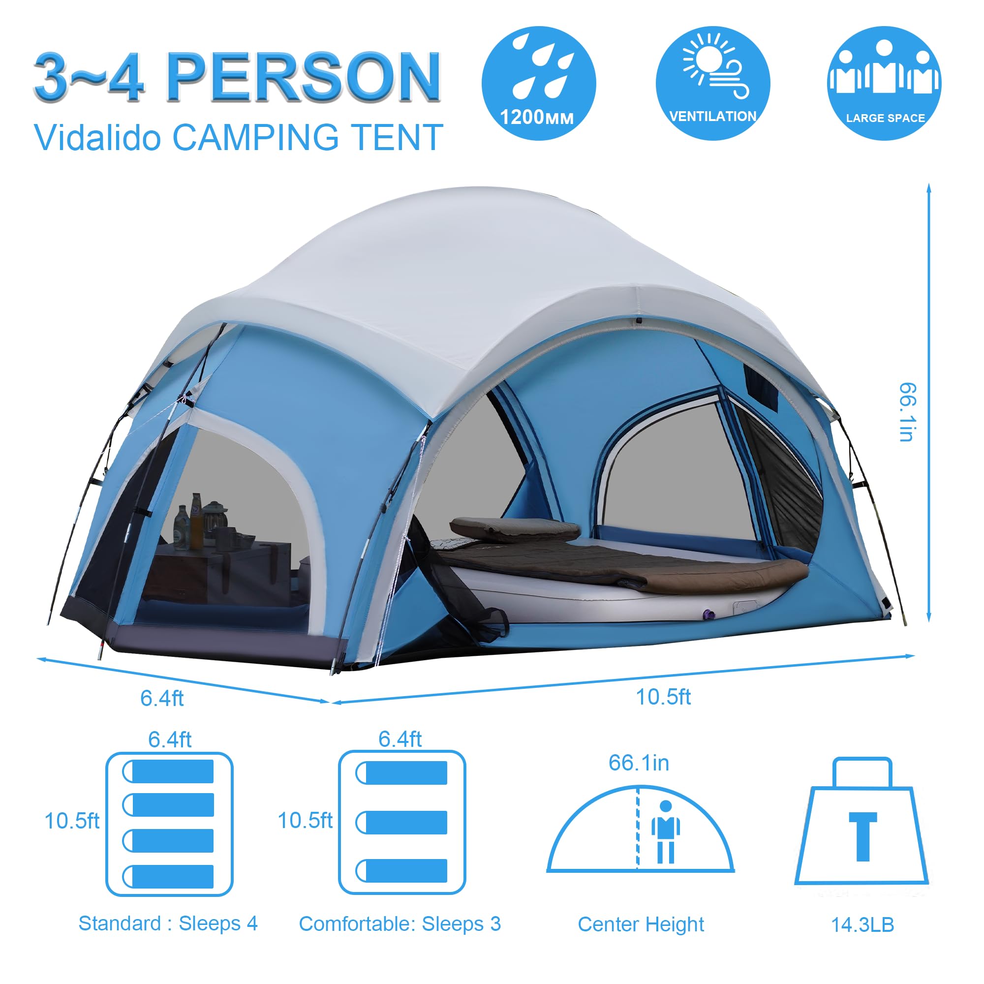 Vidalido ceiling mesh view enables stargazing during clear camping nights