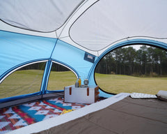 Vidalido tent with large mesh doors and windows promotes airflow and bug protection