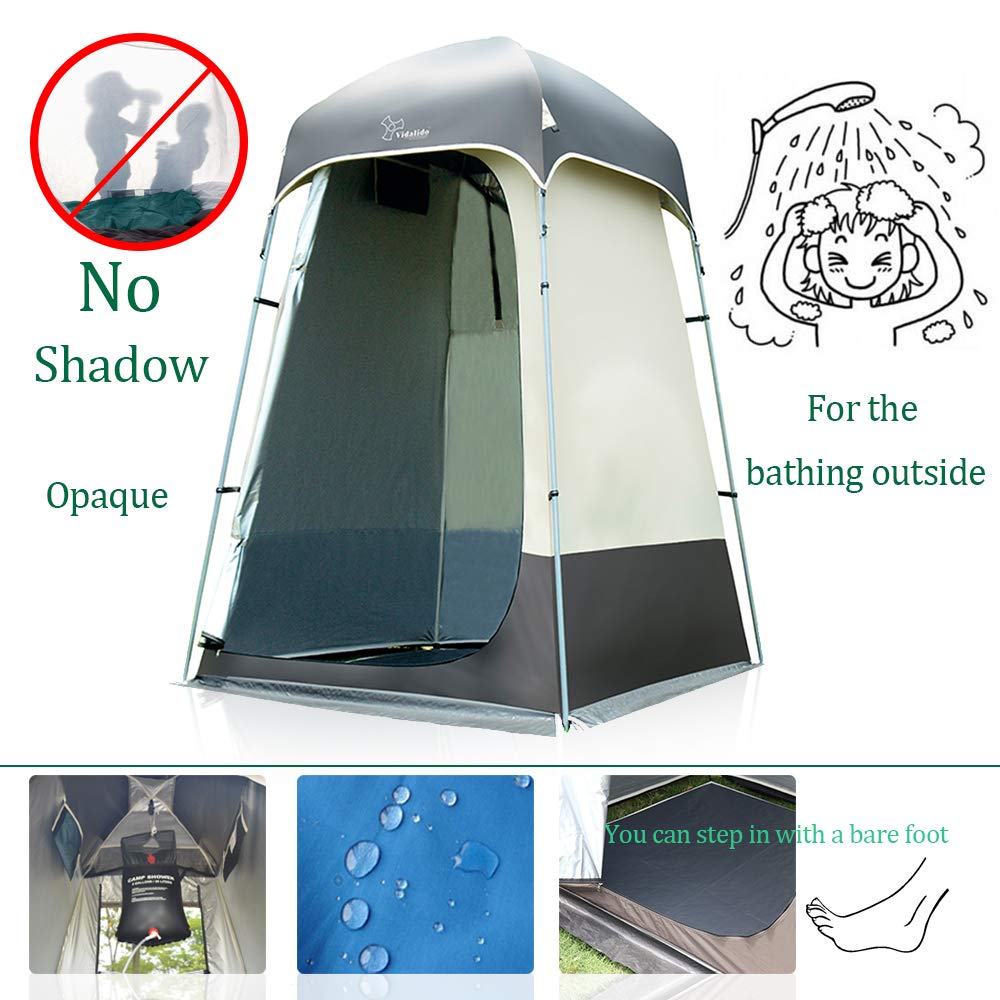 Vidalido outdoor shower tent gray mesh ventilation window showing airflow.