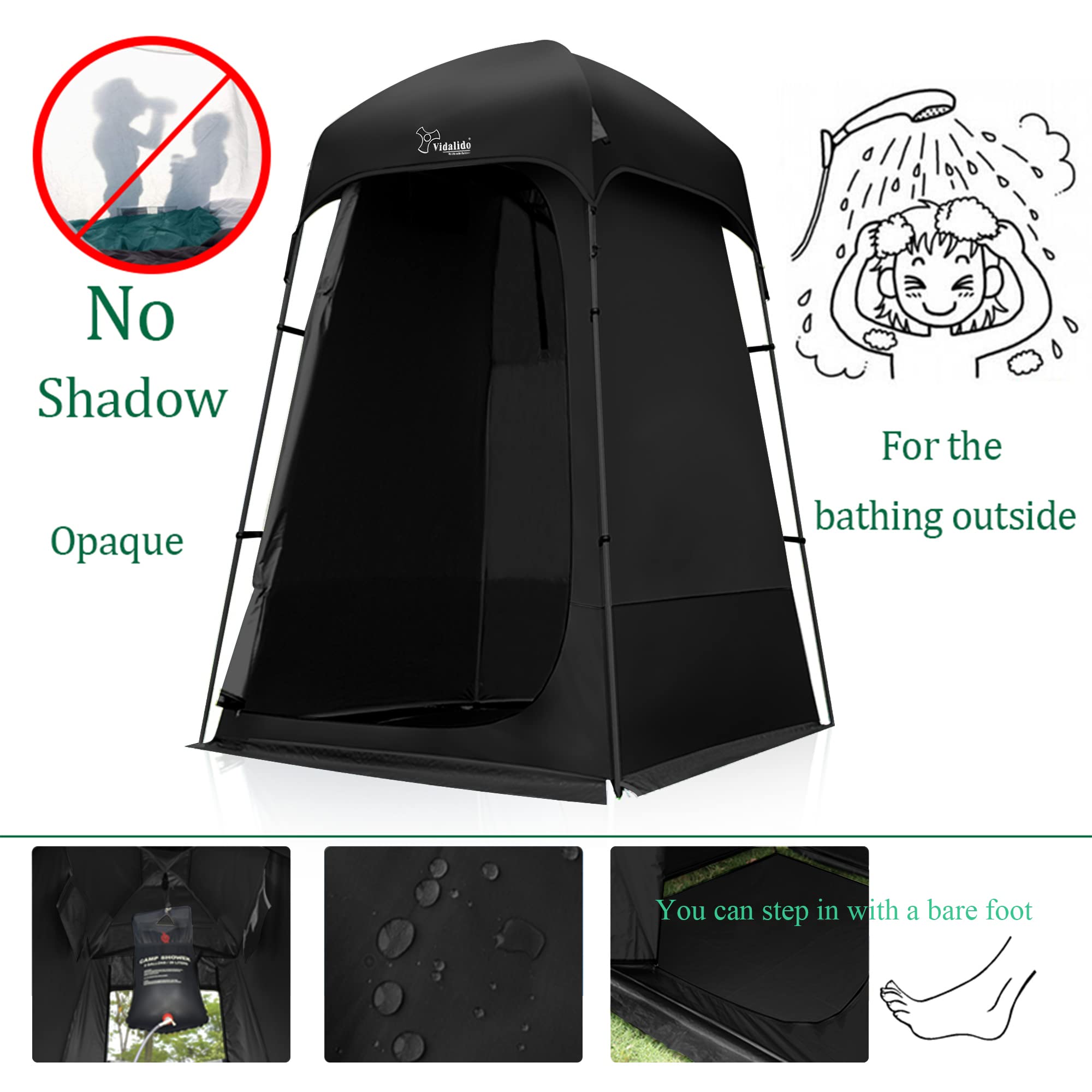 Vidalido outdoor privacy tent open setup for easy access and space