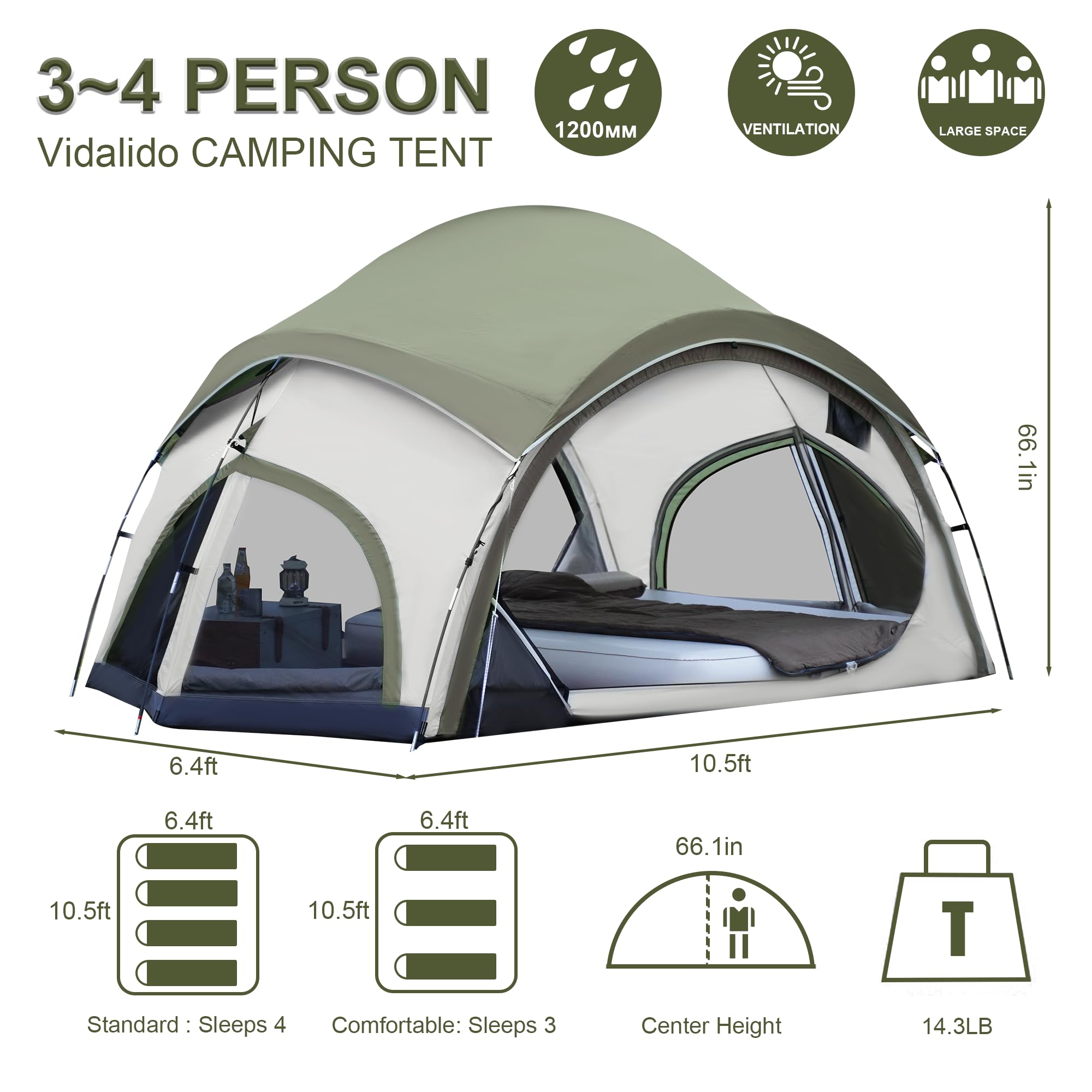 Vidalido waterproof fabrics provide dry shelter in light rain