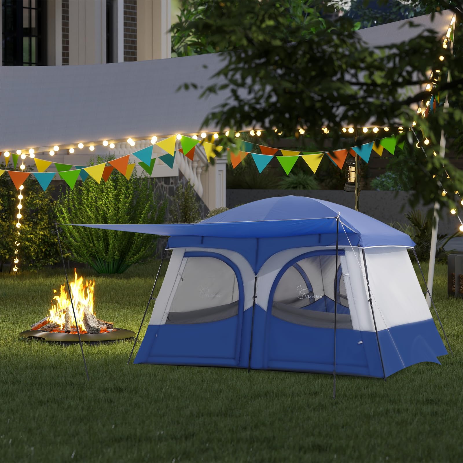 Vidalido Tents dry sleeping area protects bedding on damp mornings.